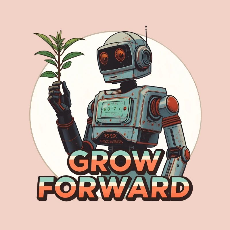Grow Forward – Retro Sci-Fi Robot