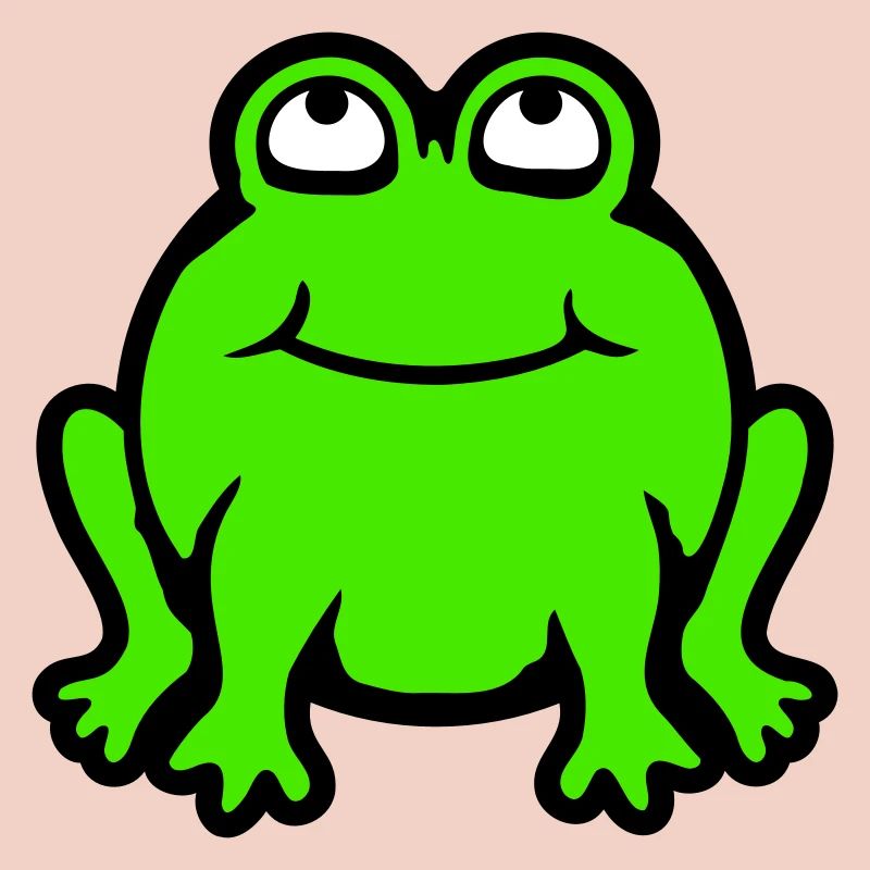 Frog toad smiles funny looks up