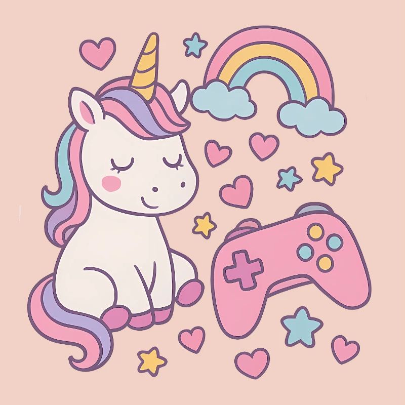 Super süßes Einhorn mit Gaming-Feeling