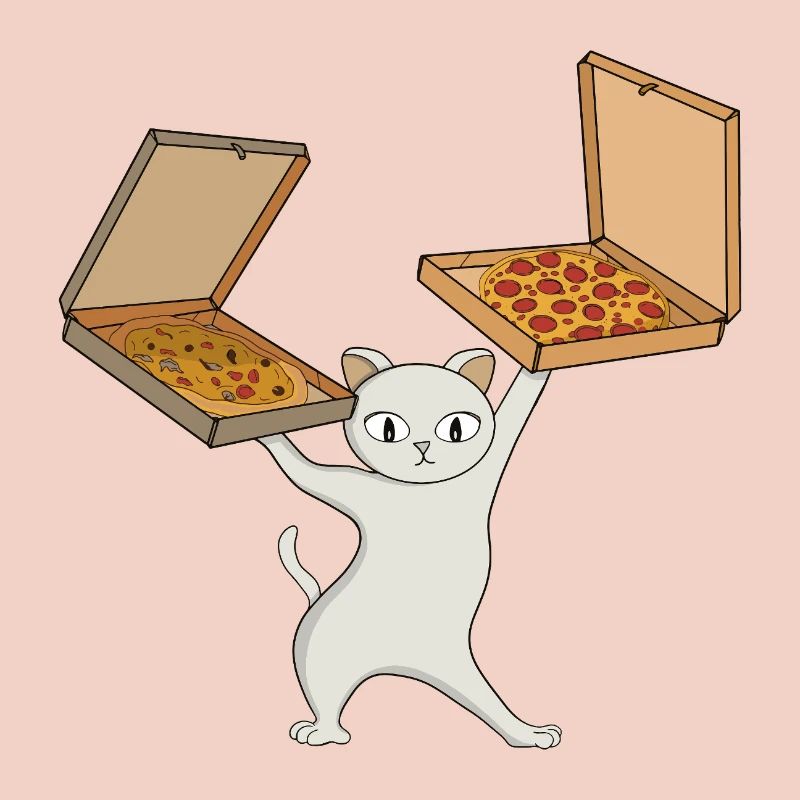 Pizza Paws Cat jongliert mit Kuchen