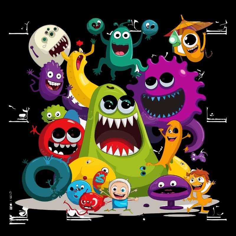 Bunte Monstertruppe Parade