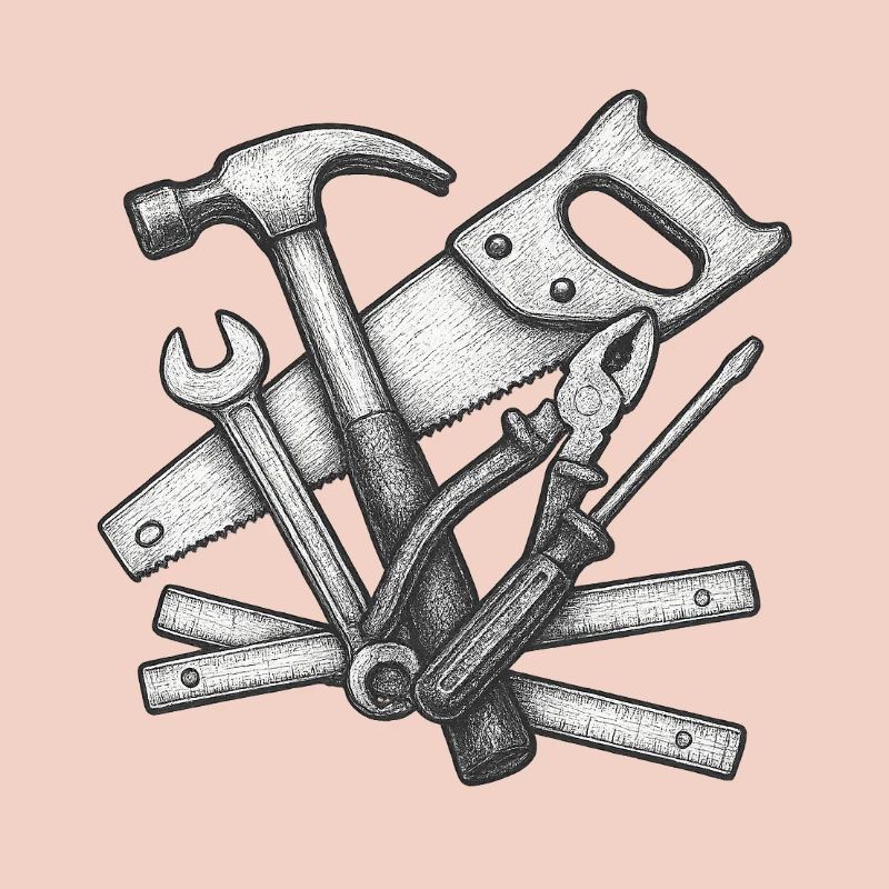 Realistic Craft Tools Illustration