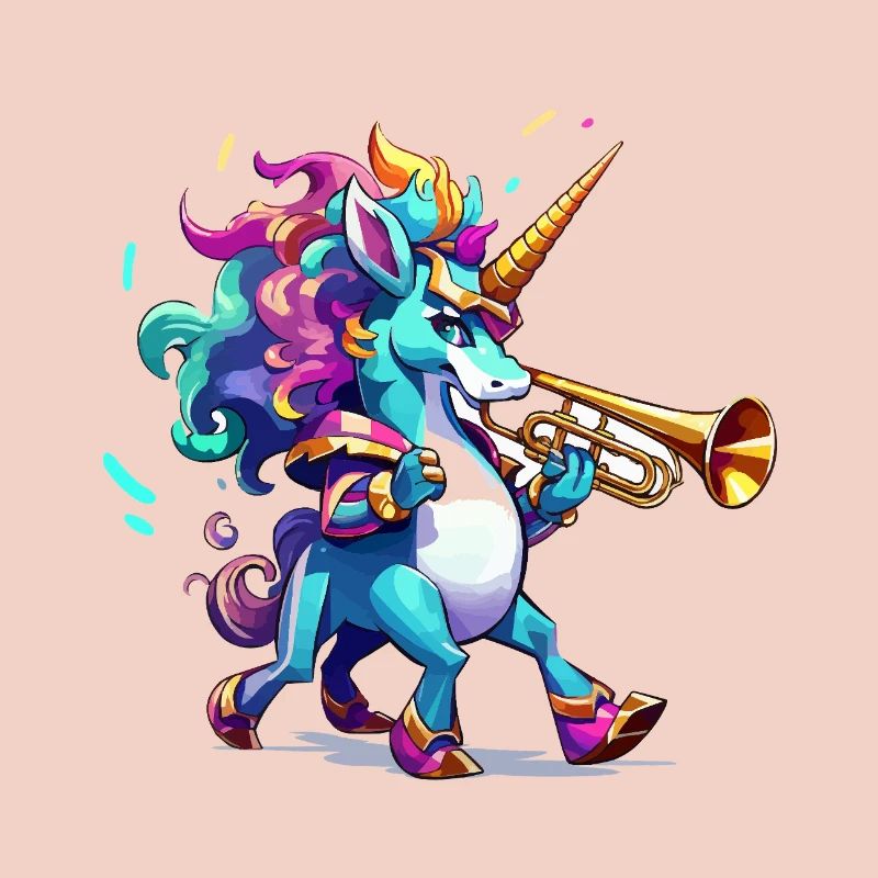 Sort de couleur de la trompette licorne
