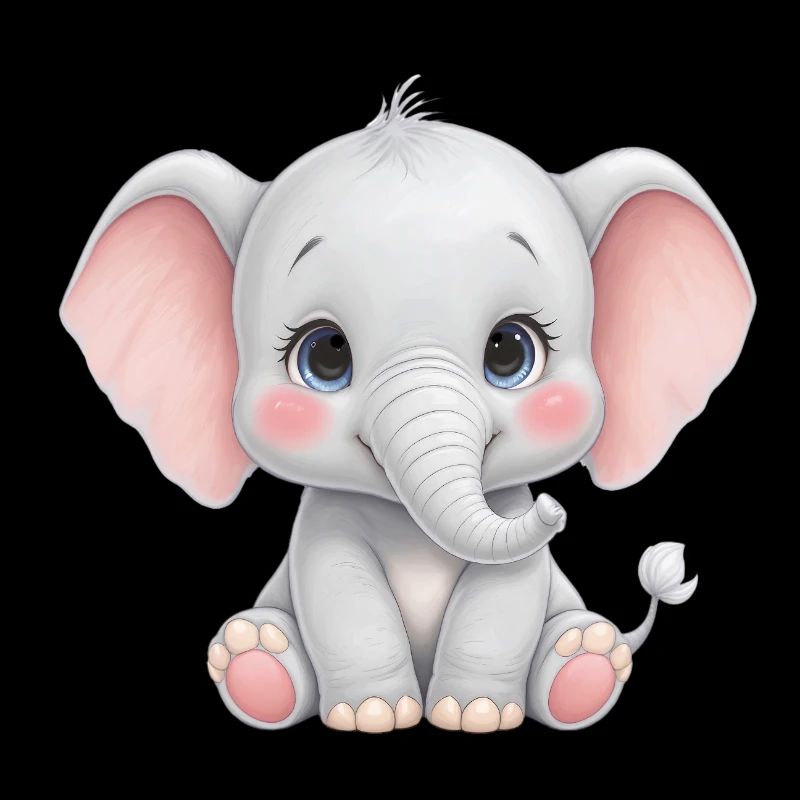 Dessin animé câlin bébé éléphant