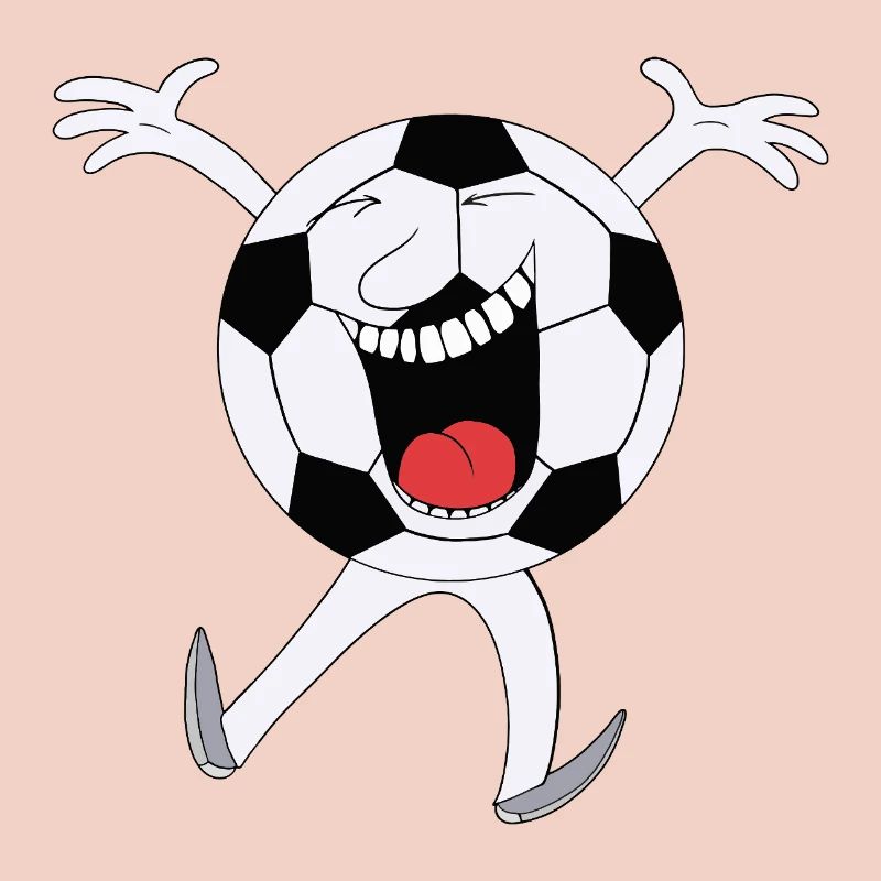 Lachendes Fußball-Maskottchen