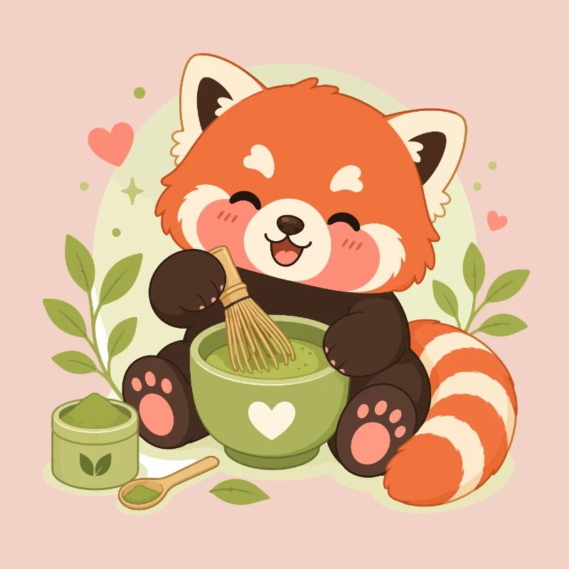 roter Panda Matcha Liebe