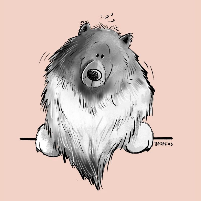 Cadeau drôle de chien de bande dessinée Wolfsspitz I