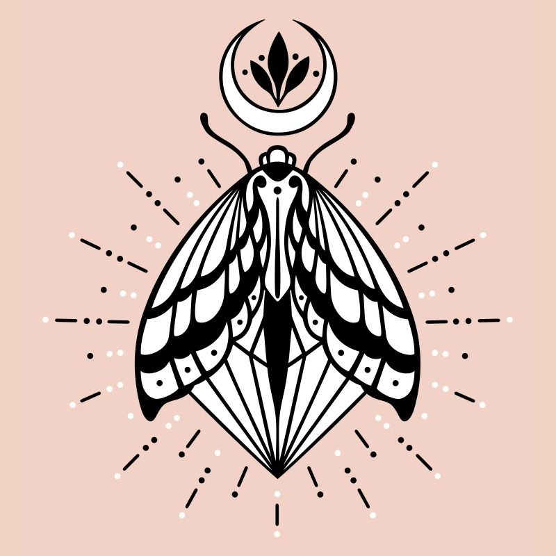 Moth moon crystal diamond firefly