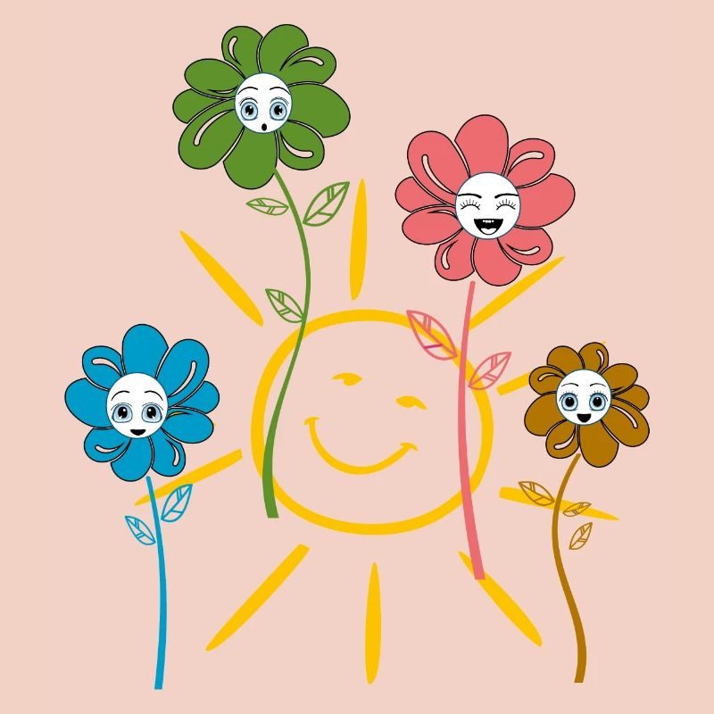 Sun with Flowers Spring