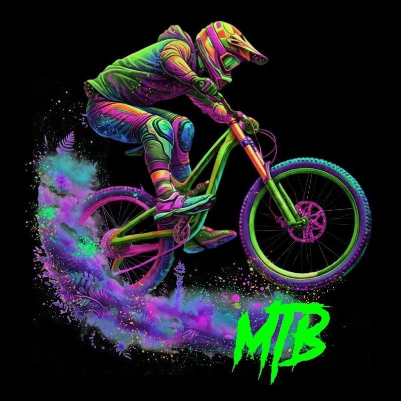 Neon MTB biker