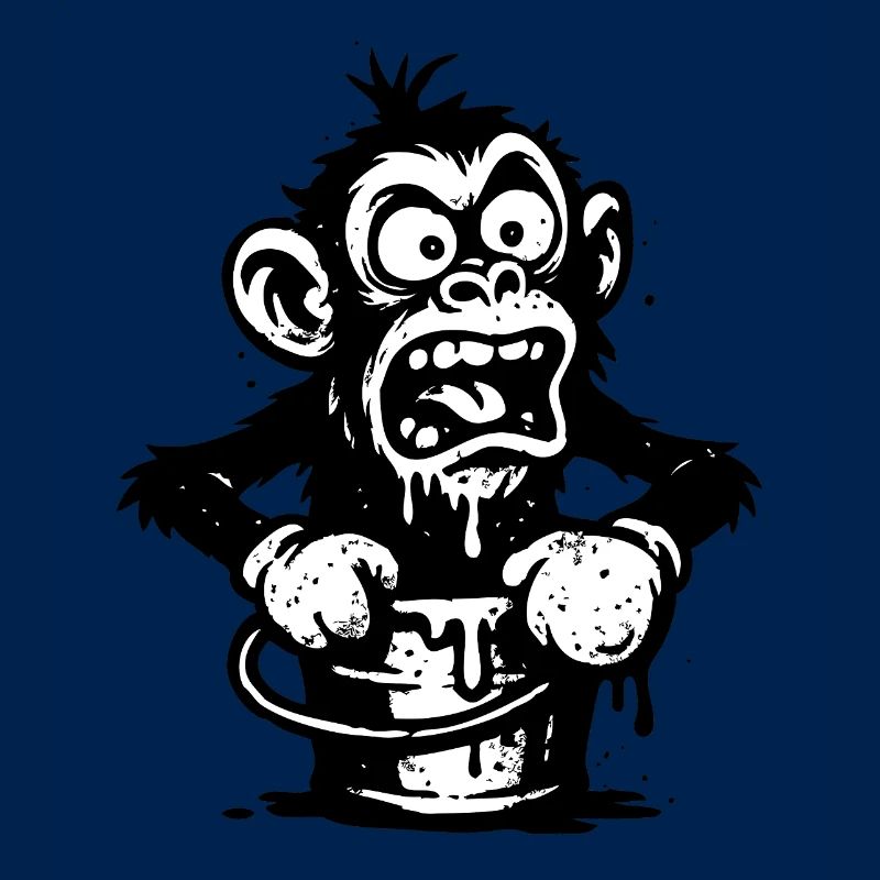 Affe im Eimer | Schockierter Affe mit Tropf-Design