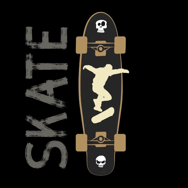 skate skateboard longboard halfpipe jump skull LOL