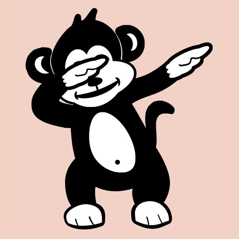 Monochromer Panda Wink Doodle