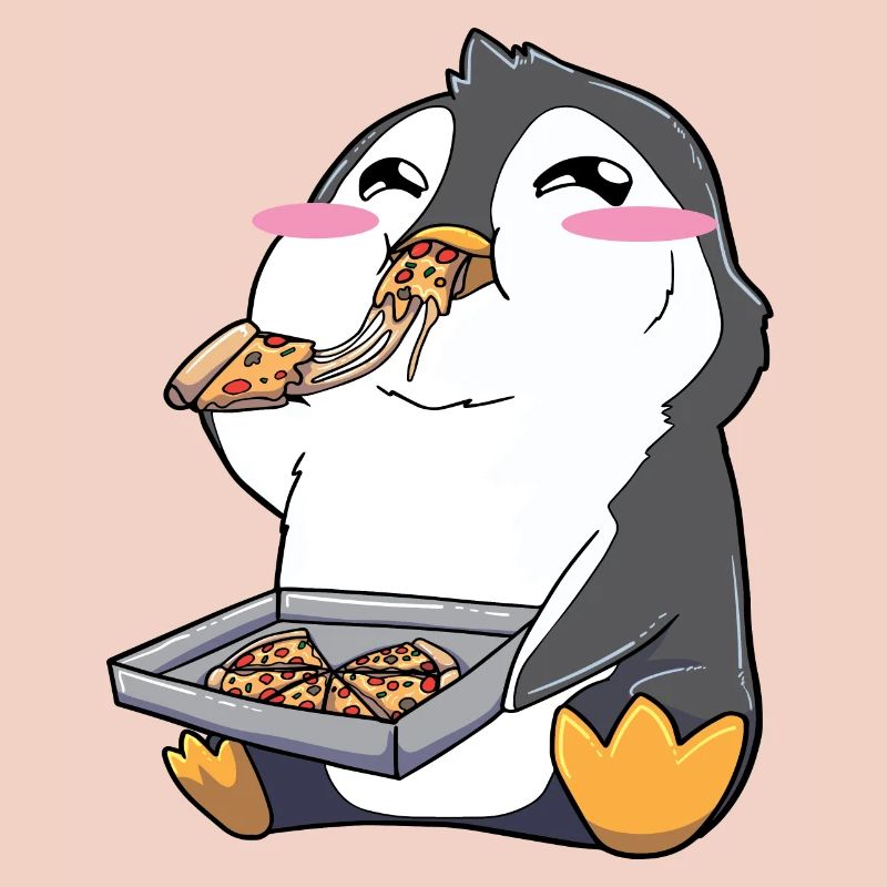 Funny Penguin Pizza