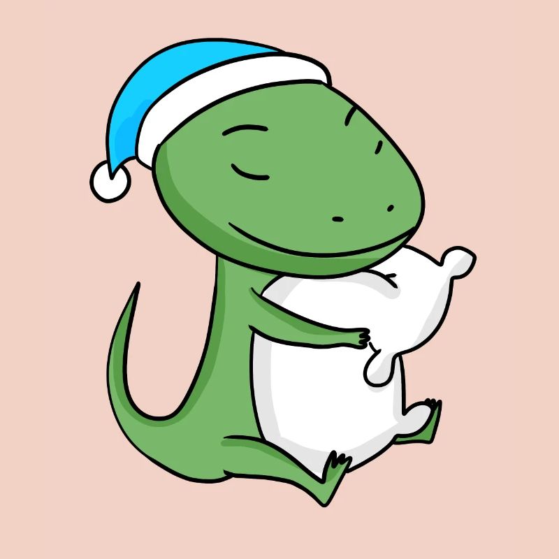 Lizard with pillow and sleepyhead