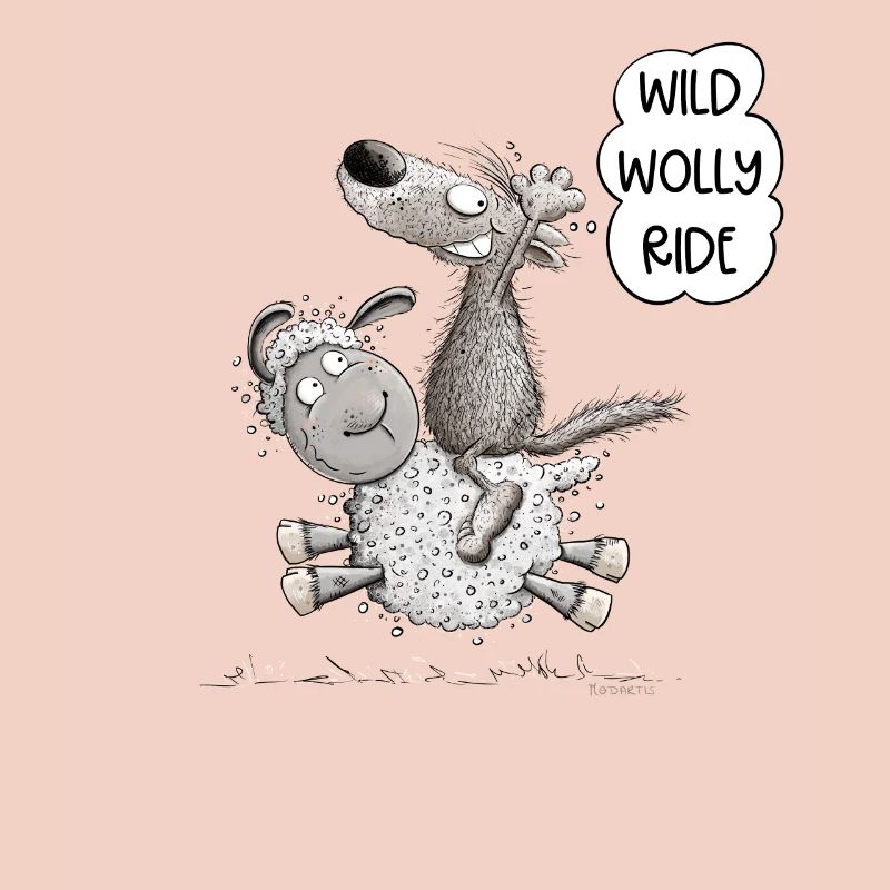 Wolf Rides Sheep For Wolf Wild Animal Lover