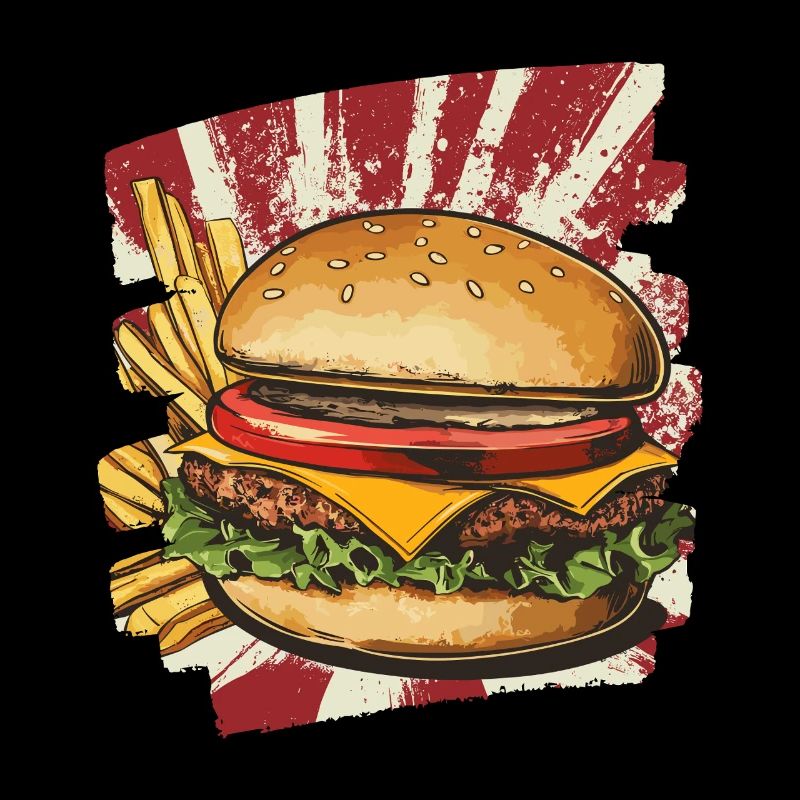 Burger und Fritten Retro
