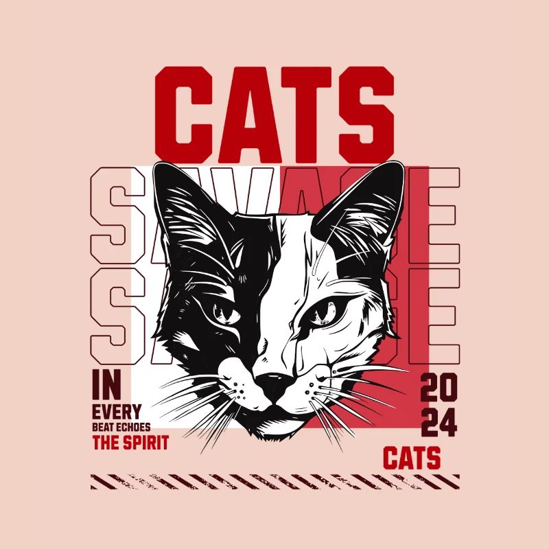 Cat art with energetic design