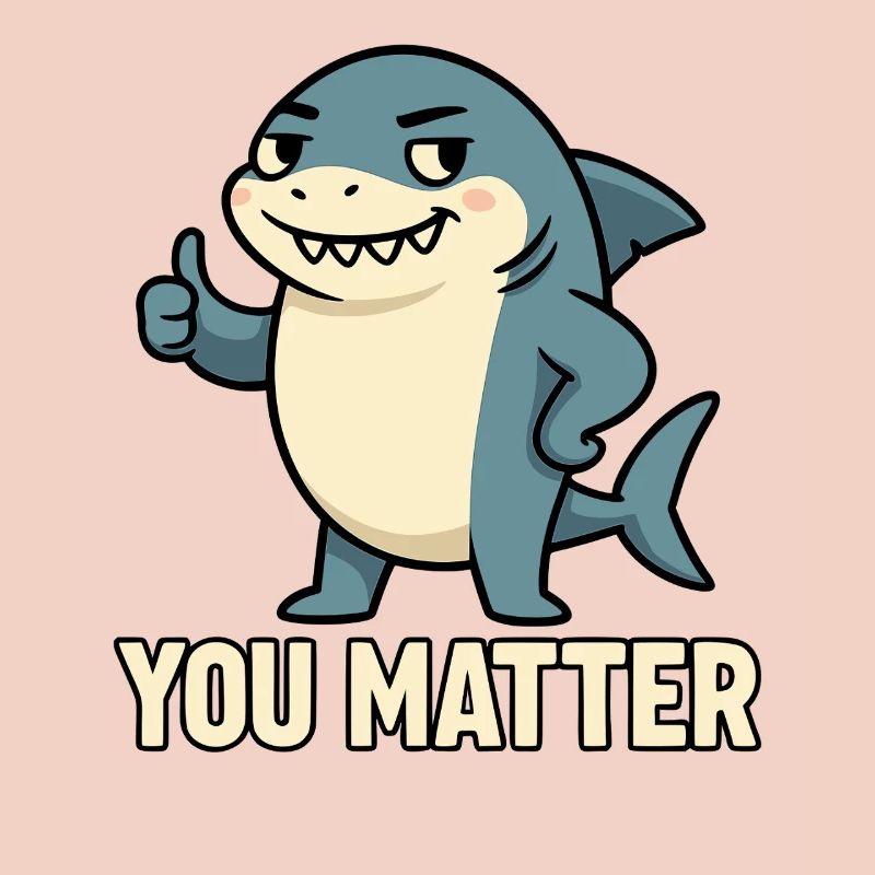 Charming shark with slogan motivation