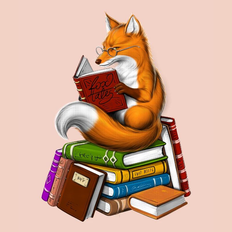 Fox Reading A Book