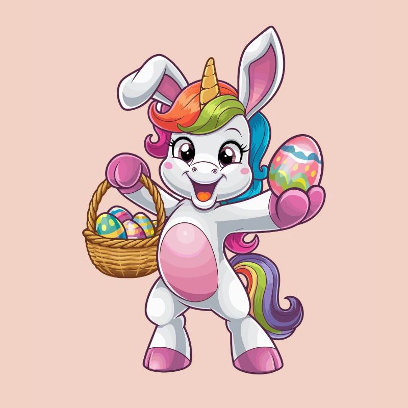Happy Unicorn Easter Egg Hunt Adventure