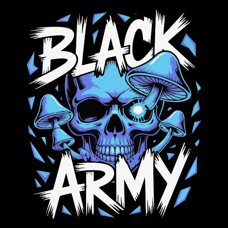 Blauer Schädel Armee Pilze