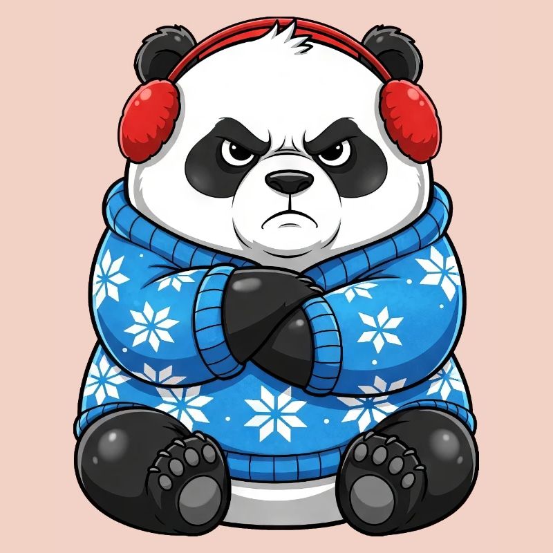 Grumpy Panda Christmas Outfit Winter Funny