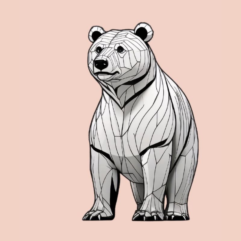 Geometrischer Bär Linienkunst