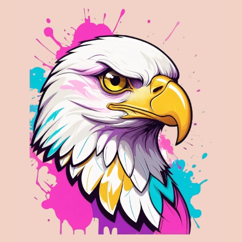 Portrait coloré de graffiti d’aigle