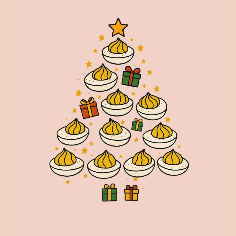 Deviled Egg Christmas Tree Funny Holiday Design