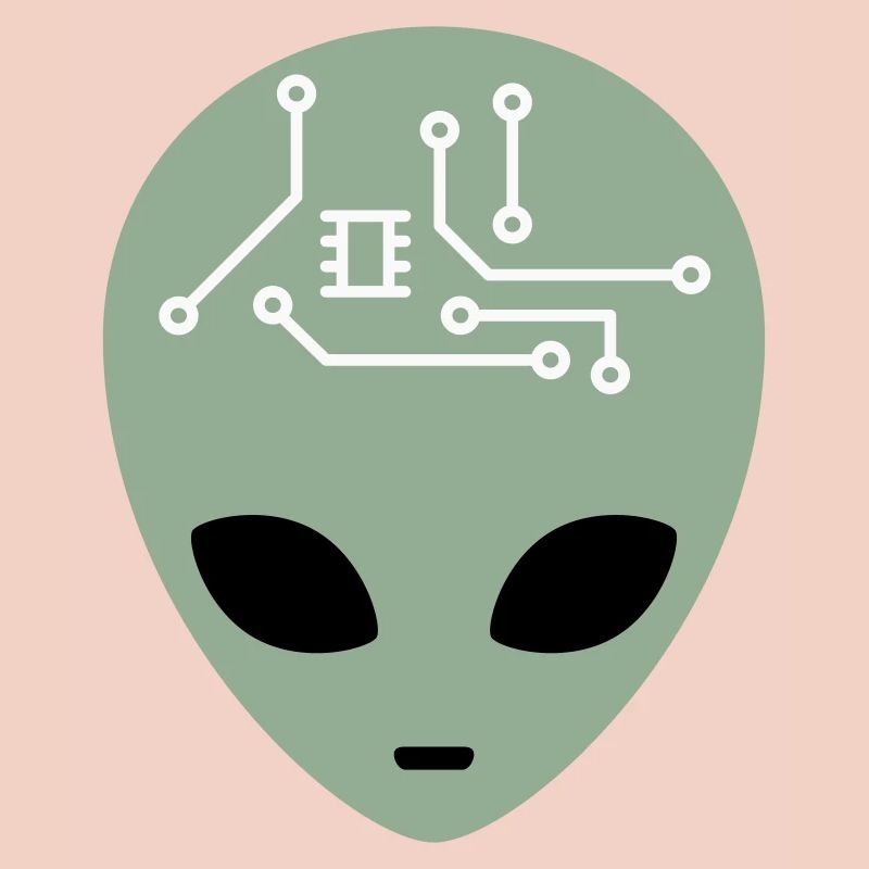Alien Head avec circuits (trois couleurs)
