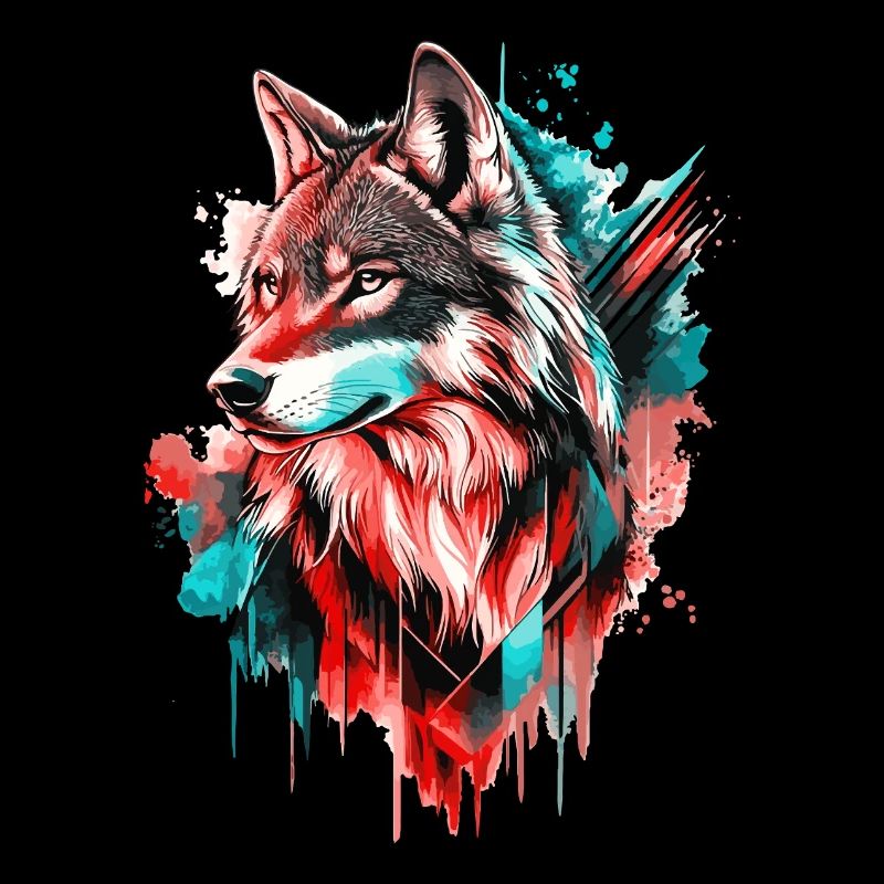 Wolf Wolf Head Predator Forest Nature Wilderness Colorful