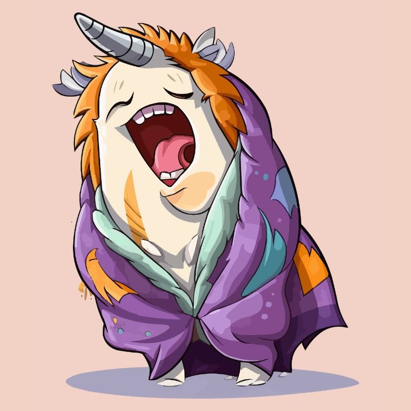 Licorne bâilleuse avec écharpe