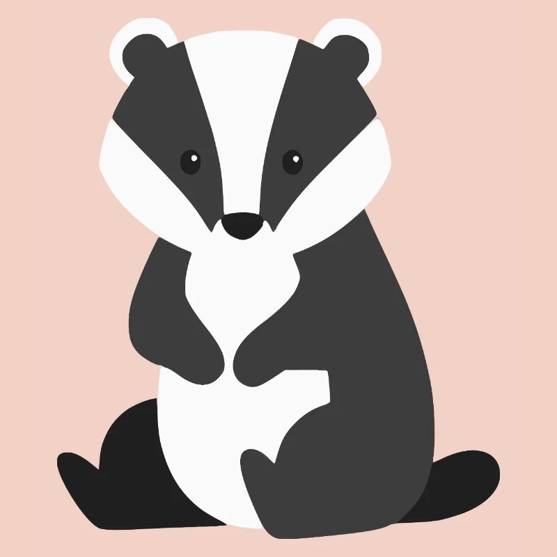 Süßer sitzender dachs minimalistischen Stil