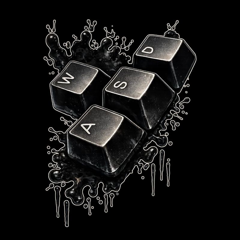 WASD Splash – Conception de clavier gamer pour joueurs & P