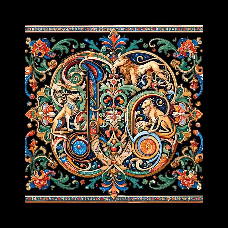 Tierornament Medaillon Muster