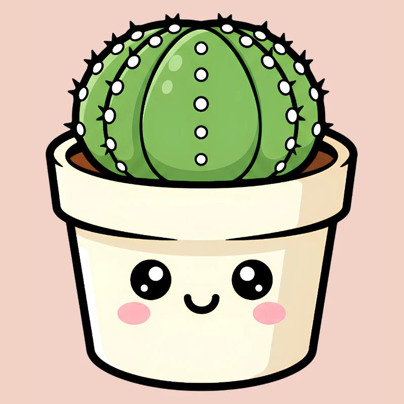 Cactus Kawaii dans le pot