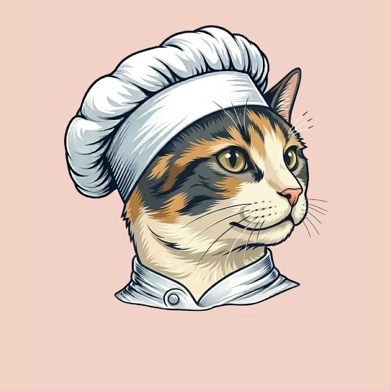 Dessin animé Chat mignon en tant que cuisinier