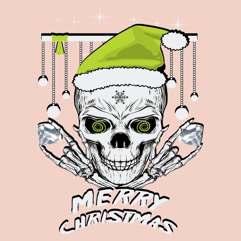 Crâne de Noël vert