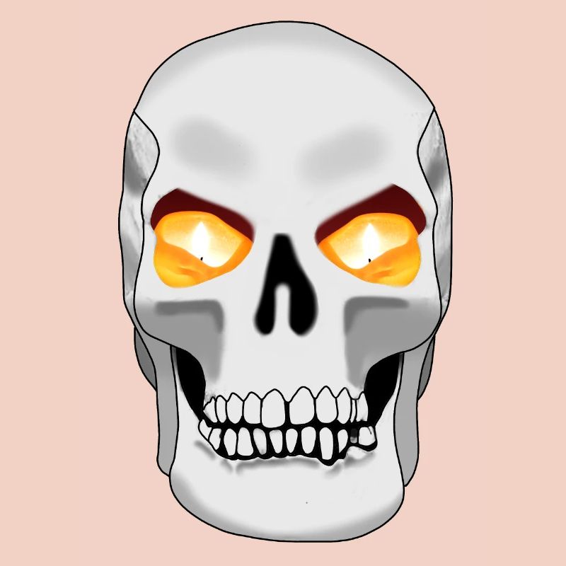 Totenkopf mit Kerze