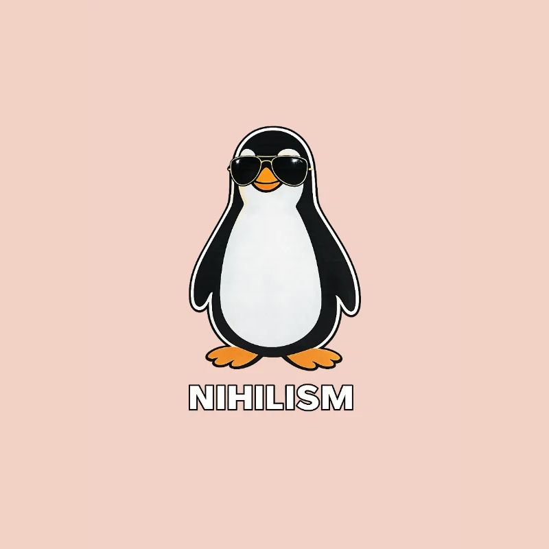 Pinguin-Nihilismus in Schwarz