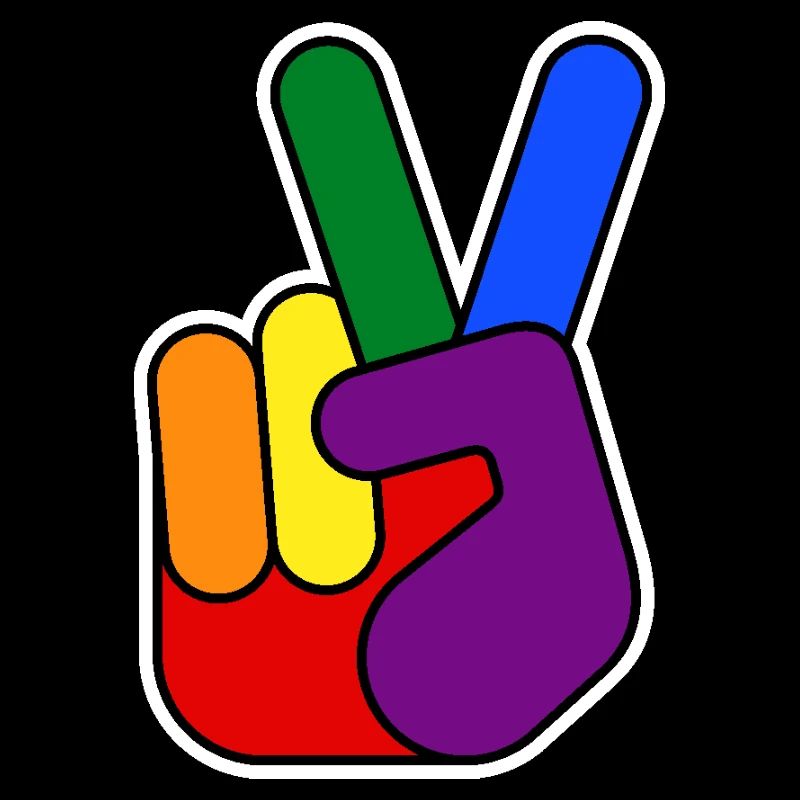 Rainbow Vsign Hand Design