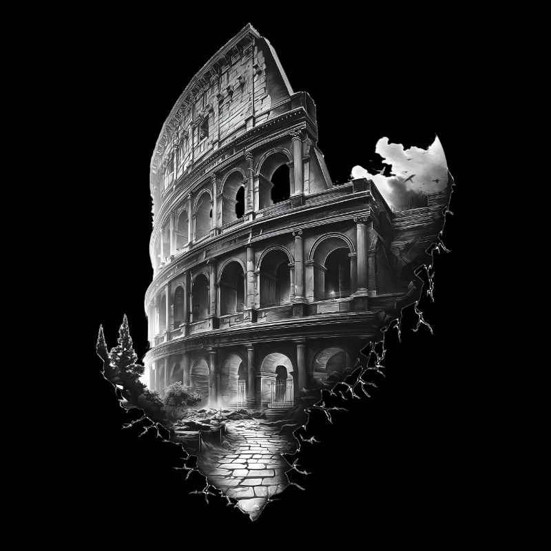 Ätherisches schwarz-weißes Kolosseum