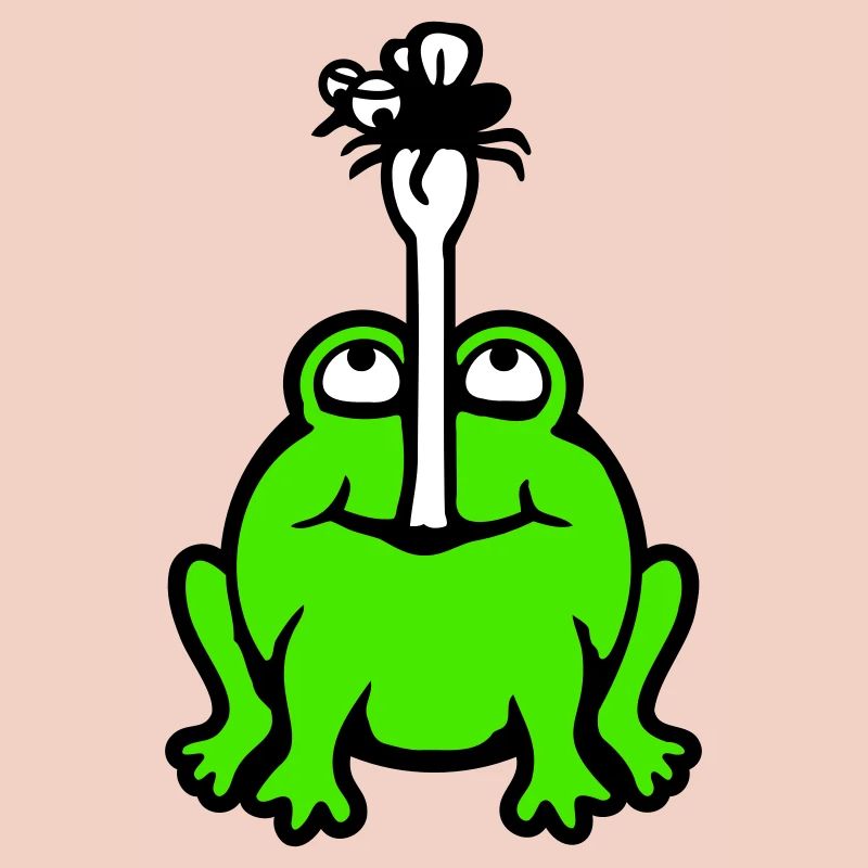 Frog catches fly tongue mosquito eat hunger toad