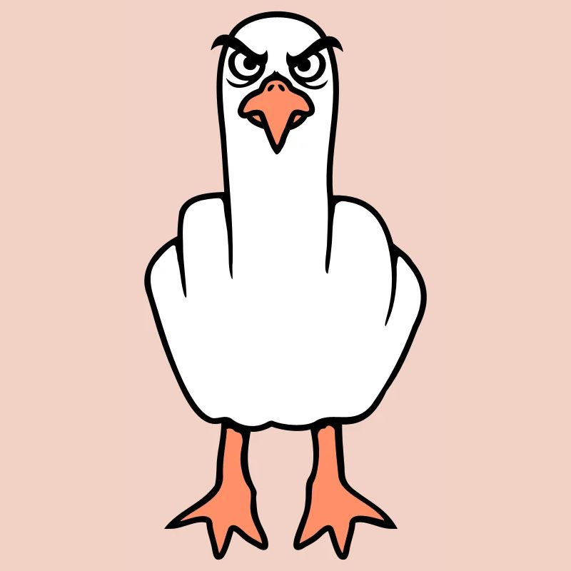 Mouette majeur insulte doigt puant vilain