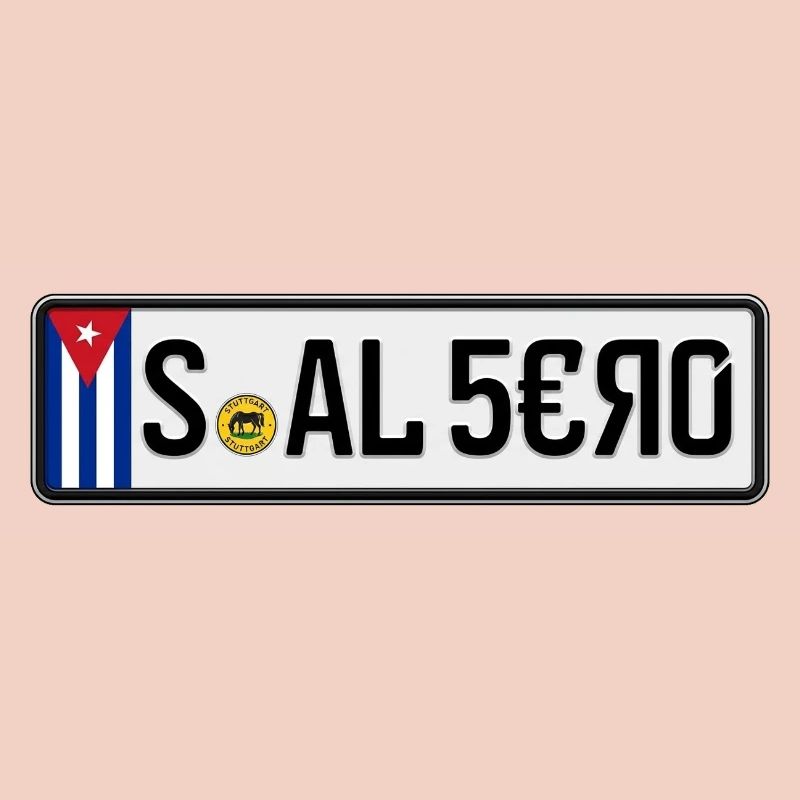 Plaque d’immatriculation de Cuba S-AL 5€Я0