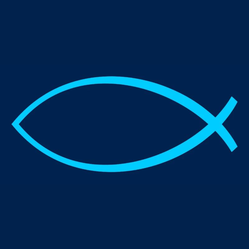 Ichtus fish light blue