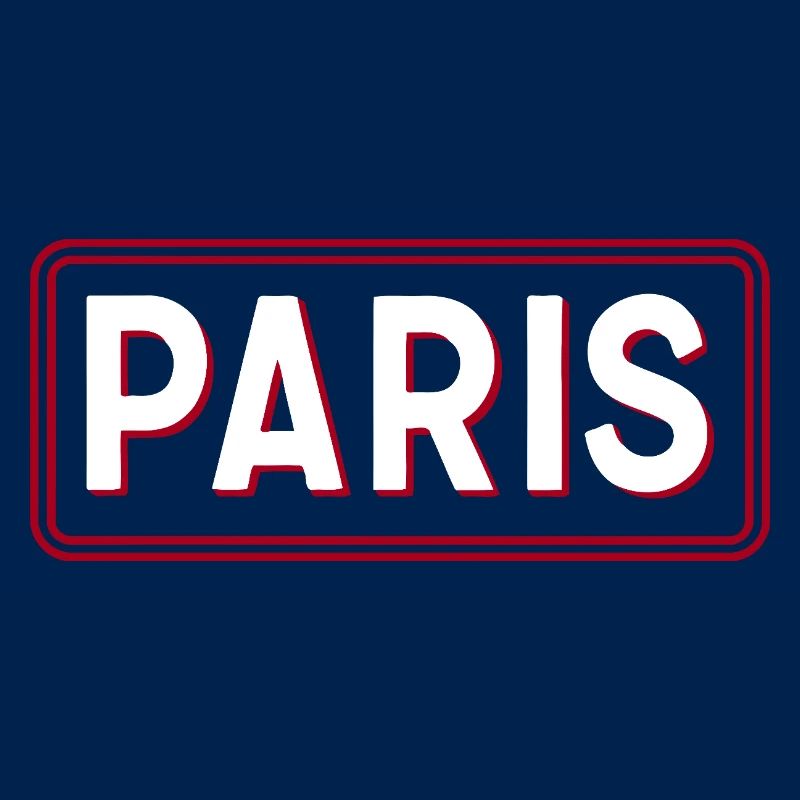 PARIS rétro 3D typographie blanc et rouge