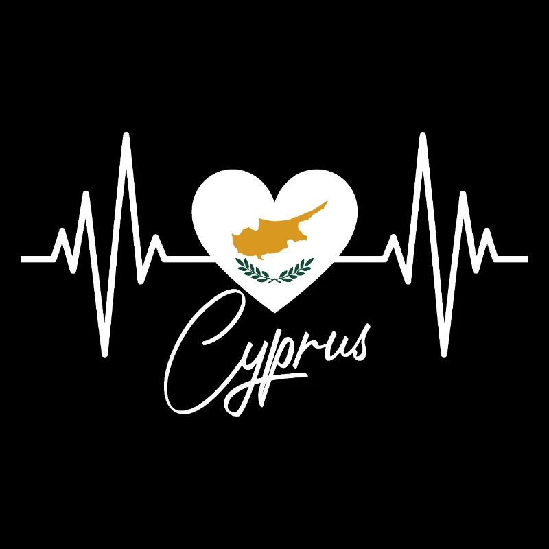 Drapeau chypriote battement de cœur République de Chypre Chypre