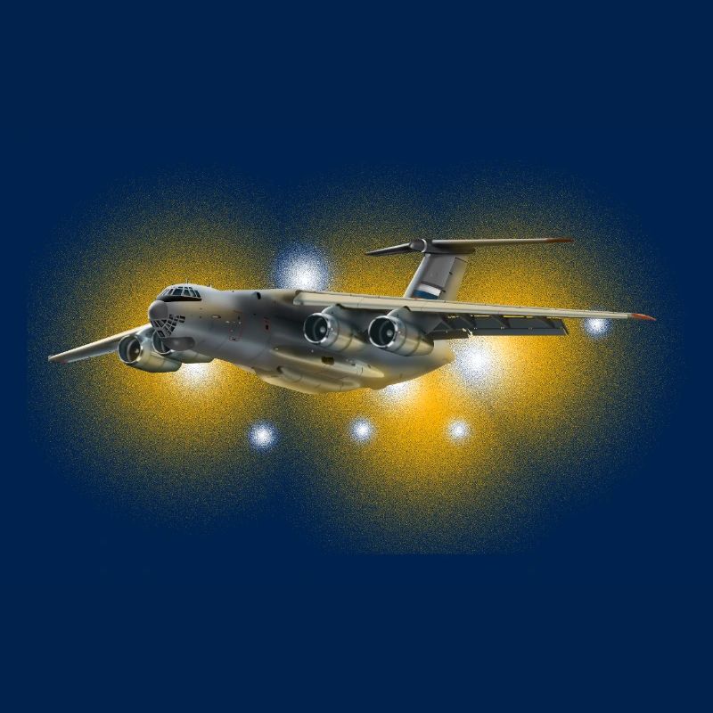Cargo plane in solar fire